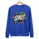 Alphabet Printed Casual Loose Round Neck Sweatshirt Print On Your Demand, Size:S(Blue)