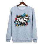 Alphabet Printed Casual Loose Round Neck Sweatshirt Print On Your Demand, Size:M(Grey)
