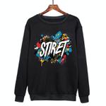 Alphabet Printed Casual Loose Round Neck Sweatshirt Print On Your Demand, Size:XL(Black)