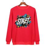 Alphabet Printed Casual Loose Round Neck Sweatshirt Print On Your Demand, Size:XL(Red)