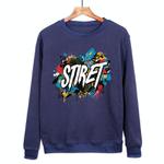 Alphabet Printed Casual Loose Round Neck Sweatshirt Print On Your Demand, Size:XXL(Navy Blue)