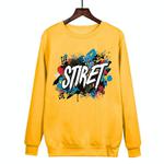Alphabet Printed Casual Loose Round Neck Sweatshirt Print On Your Demand, Size:XXL(Yellow)