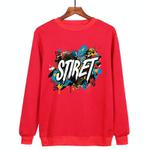 Alphabet Printed Casual Loose Round Neck Sweatshirt Print On Your Demand, Size:XXXL(Red)