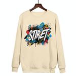Alphabet Printed Casual Loose Round Neck Sweatshirt Print On Your Demand, Size:XXXL(Khaki)