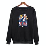 Boy Printed Casual Loose Round Neck Sweatshirt Print On Your Demand, Size:XS(Black)