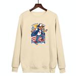 Boy Printed Casual Loose Round Neck Sweatshirt Print On Your Demand, Size:XS(Khaki)