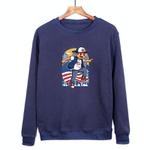 Boy Printed Casual Loose Round Neck Sweatshirt Print On Your Demand, Size:S(Navy Blue)