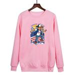 Boy Printed Casual Loose Round Neck Sweatshirt Print On Your Demand, Size:S(Pink)