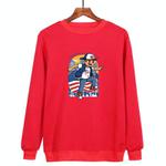 Boy Printed Casual Loose Round Neck Sweatshirt Print On Your Demand, Size:S(Red)