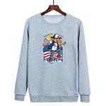 Boy Printed Casual Loose Round Neck Sweatshirt Print On Your Demand, Size:S(Grey)
