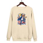 Boy Printed Casual Loose Round Neck Sweatshirt Print On Your Demand, Size:S(Khaki)