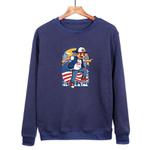 Boy Printed Casual Loose Round Neck Sweatshirt Print On Your Demand, Size:M(Navy Blue)