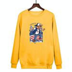 Boy Printed Casual Loose Round Neck Sweatshirt Print On Your Demand, Size:M(Yellow)