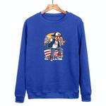 Boy Printed Casual Loose Round Neck Sweatshirt Print On Your Demand, Size:XXXL(Blue)