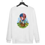 Balloon Printed Casual Loose Round Neck Sweatshirt Print On Your Demand, Size:XS(White)