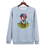 Balloon Printed Casual Loose Round Neck Sweatshirt Print On Your Demand, Size:XS(Grey)