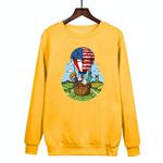 Balloon Printed Casual Loose Round Neck Sweatshirt Print On Your Demand, Size:S(Yellow)