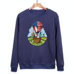 Balloon Printed Casual Loose Round Neck Sweatshirt Print On Your Demand, Size:M(Navy Blue)