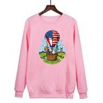 Balloon Printed Casual Loose Round Neck Sweatshirt Print On Your Demand, Size:M(Pink)