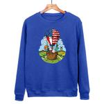 Balloon Printed Casual Loose Round Neck Sweatshirt Print On Your Demand, Size:M(Blue)