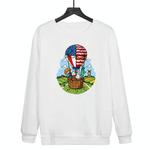 Balloon Printed Casual Loose Round Neck Sweatshirt Print On Your Demand, Size:L(White)