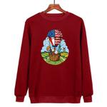Balloon Printed Casual Loose Round Neck Sweatshirt Print On Your Demand, Size:L(Wine Red)