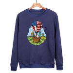 Balloon Printed Casual Loose Round Neck Sweatshirt Print On Your Demand, Size:XL(Navy Blue)