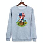Balloon Printed Casual Loose Round Neck Sweatshirt Print On Your Demand, Size:XXL(Grey)