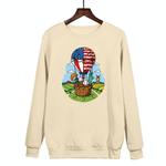 Balloon Printed Casual Loose Round Neck Sweatshirt Print On Your Demand, Size:XXXL(Khaki)