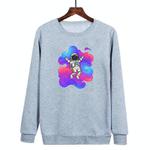 Astronaut Printed Casual Loose Round Neck Sweatshirt Print On Your Demand, Size:S(Grey)