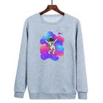 Astronaut Printed Casual Loose Round Neck Sweatshirt Print On Your Demand, Size:M(Grey)