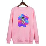 Astronaut Printed Casual Loose Round Neck Sweatshirt Print On Your Demand, Size:XL(Pink)