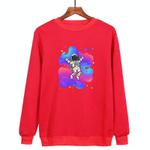 Astronaut Printed Casual Loose Round Neck Sweatshirt Print On Your Demand, Size:XXXL(Red)