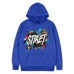Alphabet Printed Fleece Hooded Sweatshirt Print On Your Demand, Size:M(Blue)
