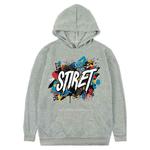 Alphabet Printed Fleece Hooded Sweatshirt Print On Your Demand, Size:L(Grey)