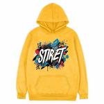 Alphabet Printed Fleece Hooded Sweatshirt Print On Your Demand, Size:XL(Yellow)