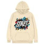 Alphabet Printed Fleece Hooded Sweatshirt Print On Your Demand, Size:XXL(Khaki)