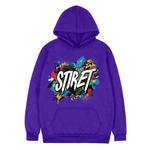 Alphabet Printed Fleece Hooded Sweatshirt Print On Your Demand, Size:XXL(Purple)
