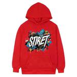 Alphabet Printed Fleece Hooded Sweatshirt Print On Your Demand, Size:XXXL(Red)