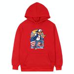 Boy Printed Fleece Hooded Sweatshirt Print On Your Demand, Size:XS(Red)