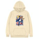 Boy Printed Fleece Hooded Sweatshirt Print On Your Demand, Size:XS(Khaki)