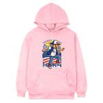 Boy Printed Fleece Hooded Sweatshirt Print On Your Demand, Size:S(Pink)