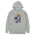 Boy Printed Fleece Hooded Sweatshirt Print On Your Demand, Size:S(Grey)