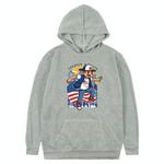 Boy Printed Fleece Hooded Sweatshirt Print On Your Demand, Size:M(Grey)