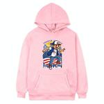 Boy Printed Fleece Hooded Sweatshirt Print On Your Demand, Size:L(Pink)