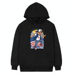 Boy Printed Fleece Hooded Sweatshirt Print On Your Demand, Size:L(Black)