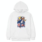 Boy Printed Fleece Hooded Sweatshirt Print On Your Demand, Size:XL(White)
