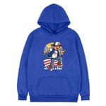 Boy Printed Fleece Hooded Sweatshirt Print On Your Demand, Size:XL(Blue)