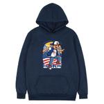 Boy Printed Fleece Hooded Sweatshirt Print On Your Demand, Size:XXXL(Navy Blue)