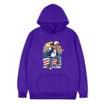Boy Printed Fleece Hooded Sweatshirt Print On Your Demand, Size:XXXL(Purple)